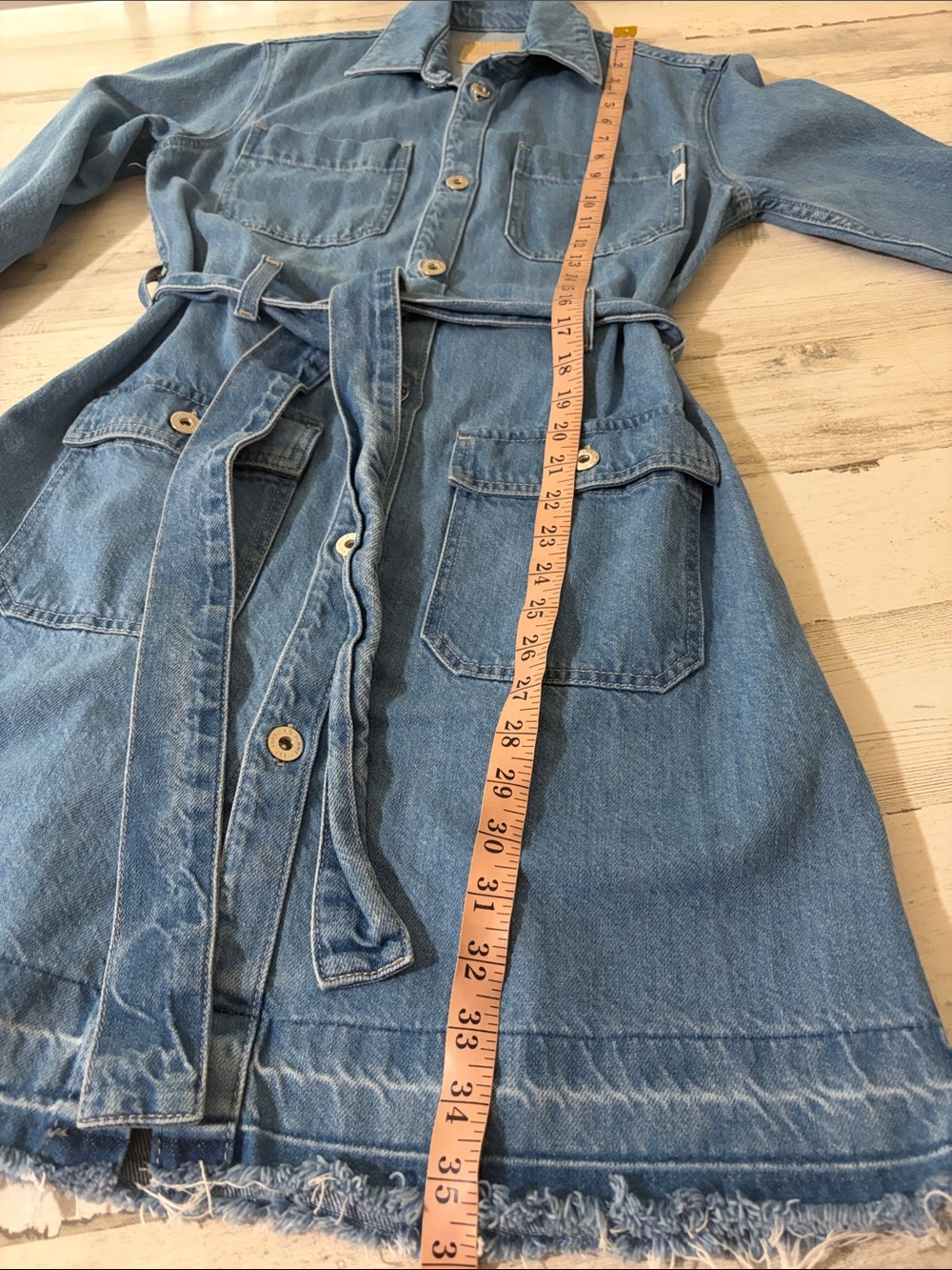 Ag Adriano Goldschmied Blue Denim Shirt Dress - Picture 10 of 13